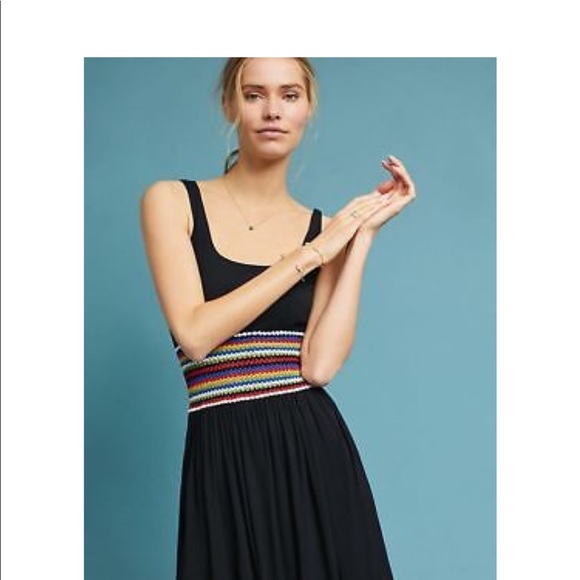 Anthropologie Dresses & Skirts - Anthropologie Crochet-Waisted Black Dress NWT XSP